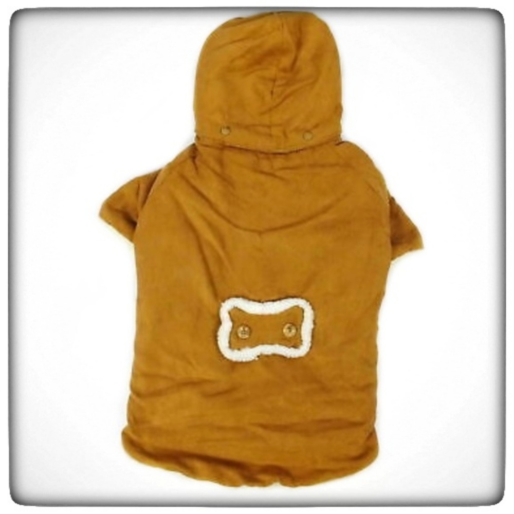 Polyester Hooded Sherpa Dog Coat Jacket-XL 24"